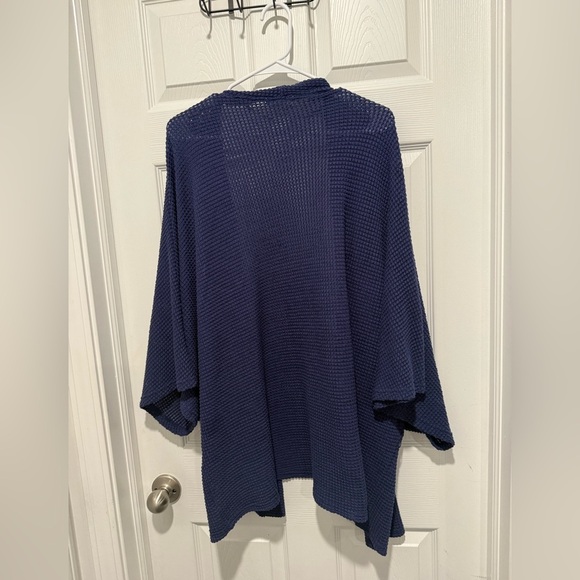 Free People Caravan Waffle Knit Blue Kimono One Size Fits All. - Picture 3 of 5